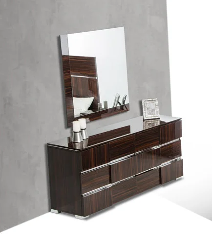 32' Ebony Lacquer Veneer Mdf And Steel Dresser By Homeroots A-Line Day Work