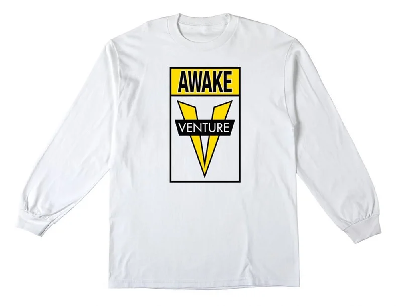 Venture L/S T-Shirt Awake - White / Yellow & Black-- Cotton Fabric Linen Fabric Terry Fabric Venture L/S T-Shirt Awake - White / Yellow & Black-- Cotton Fabric Linen Fabric Terry Fabric