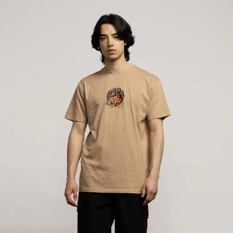Santa Cruz T-Shirt Delfino Devil Mask Front - Taupe-- Notch Collar Peter Pan Collar Cowl Neck Santa Cruz T-Shirt Delfino Devil Mask Front - Taupe-- Notch Collar Peter Pan Collar Cowl Neck
