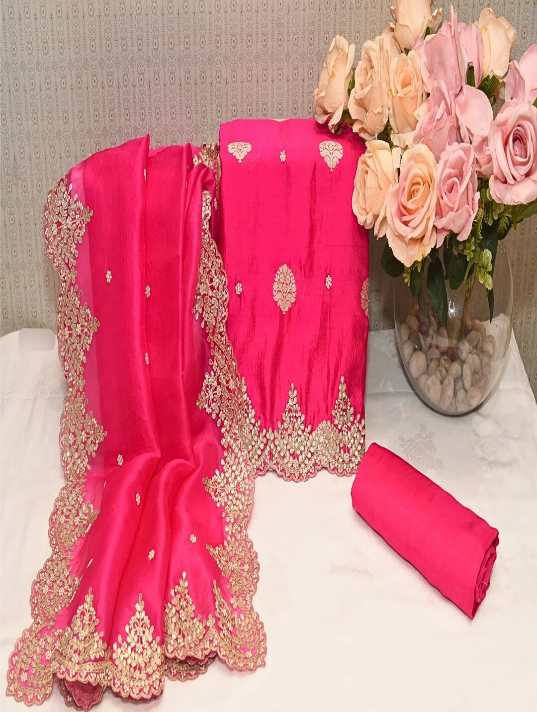 Magenta Organza Dress Material Tunics Review highly