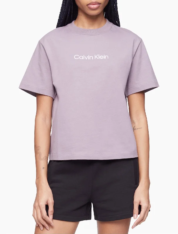 Calvin Klein Relaxed Fit Standard Logo Crewneck T-Shirt - Women-- Hooded Caped Shawl Collar Calvin Klein Relaxed Fit Standard Logo Crewneck T-Shirt - Women-- Hooded Caped Shawl Collar