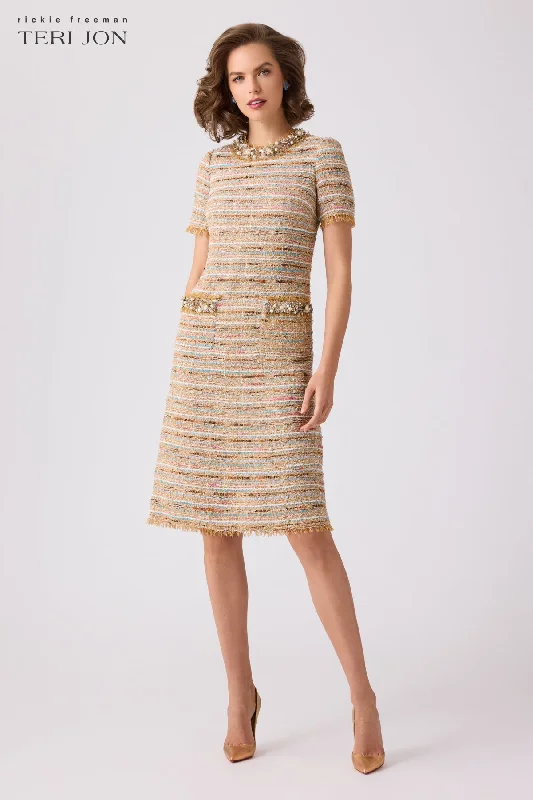 Boucle Fringe Trim Daytime Dress Tunics Essential wardrobe