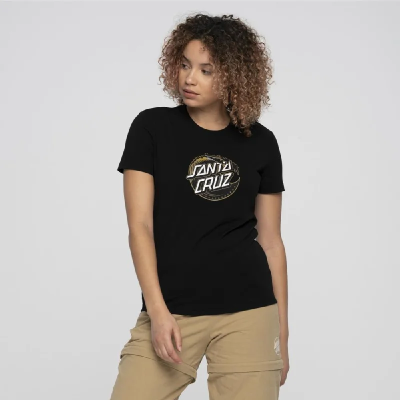 Santa Cruz Womens T-Shirt Holo Wave Dot Front T-Shirt - Black-- Anti-Shrink Durable Soft Santa Cruz Womens T-Shirt Holo Wave Dot Front T-Shirt - Black-- Anti-Shrink Durable Soft