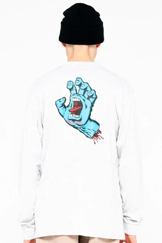 Santa Cruz Longsleeve T-Shirt Screaming Hand Chest L/S Tee - Athletic Heather-- Rayon Velvet Corduroy Santa Cruz Longsleeve T-Shirt Screaming Hand Chest L/S Tee - Athletic Heather-- Rayon Velvet Corduroy