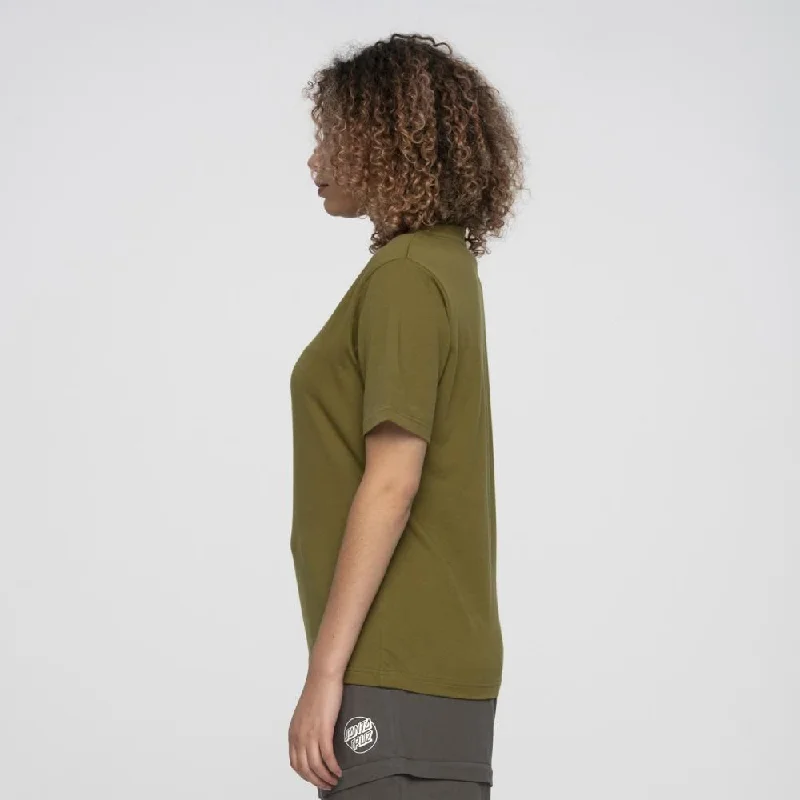 Santa Cruz Womens T-Shirt Foliage Dot T-Shirt - Moss-- Collared Crew Neck Turtle Neck Santa Cruz Womens T-Shirt Foliage Dot T-Shirt - Moss-- Collared Crew Neck Turtle Neck