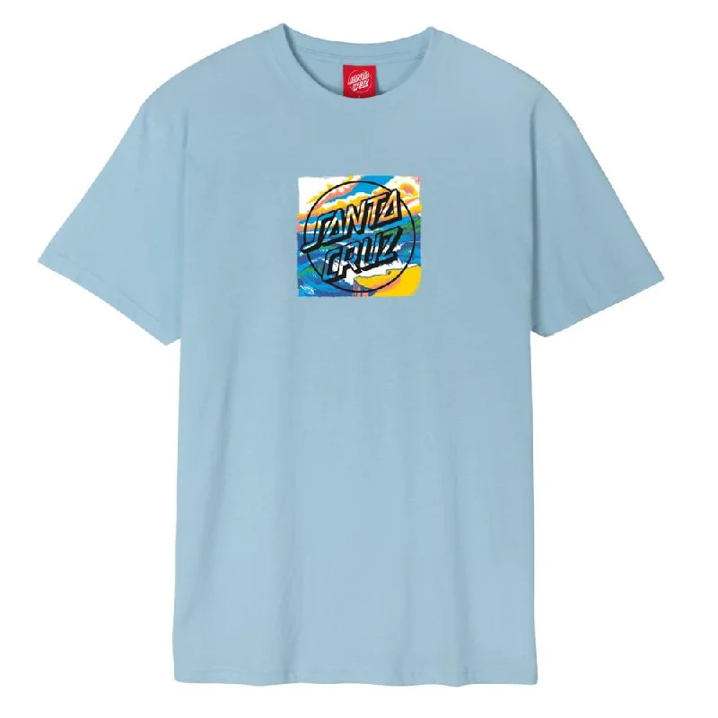 Santa Cruz T-Shirt Water View Front - Sky Blue-- Mesh Canvas Denim