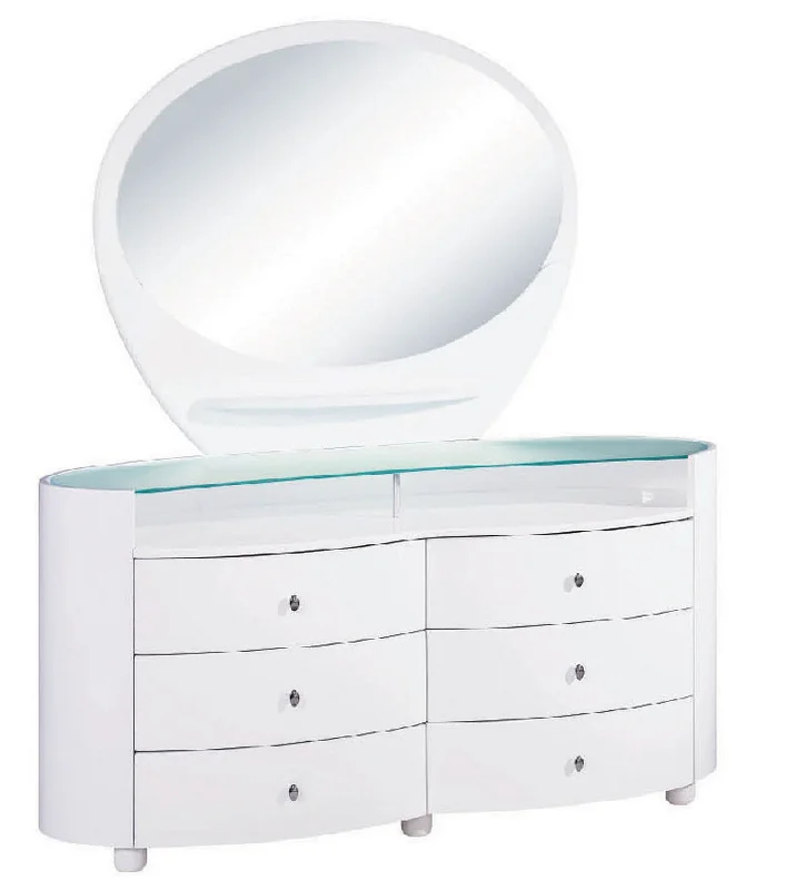 31" Sophisticated White High Gloss Dresser By Homeroots Tunics Custom made