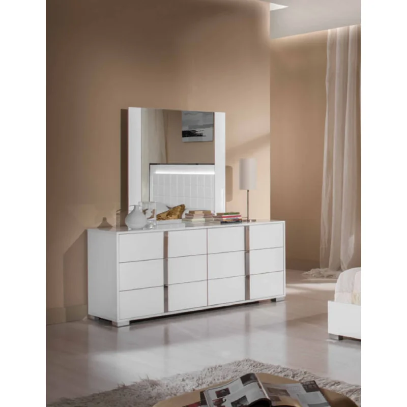 Minimalist White 6 Drawer Dresser By Homeroots Elegant Long Evening