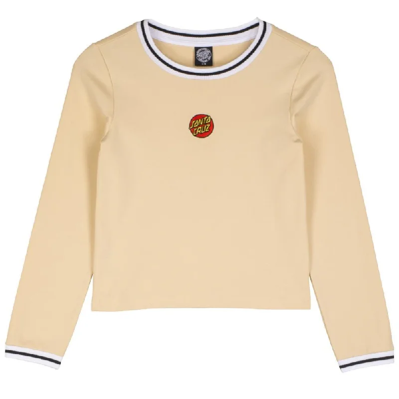 Santa Cruz Womens L/S T-Shirt Classic Dot Emb Ringer L/S - Chalk-- Front Pockets Side Pockets Patch Pockets Santa Cruz Womens L/S T-Shirt Classic Dot Emb Ringer L/S - Chalk-- Front Pockets Side Pockets Patch Pockets
