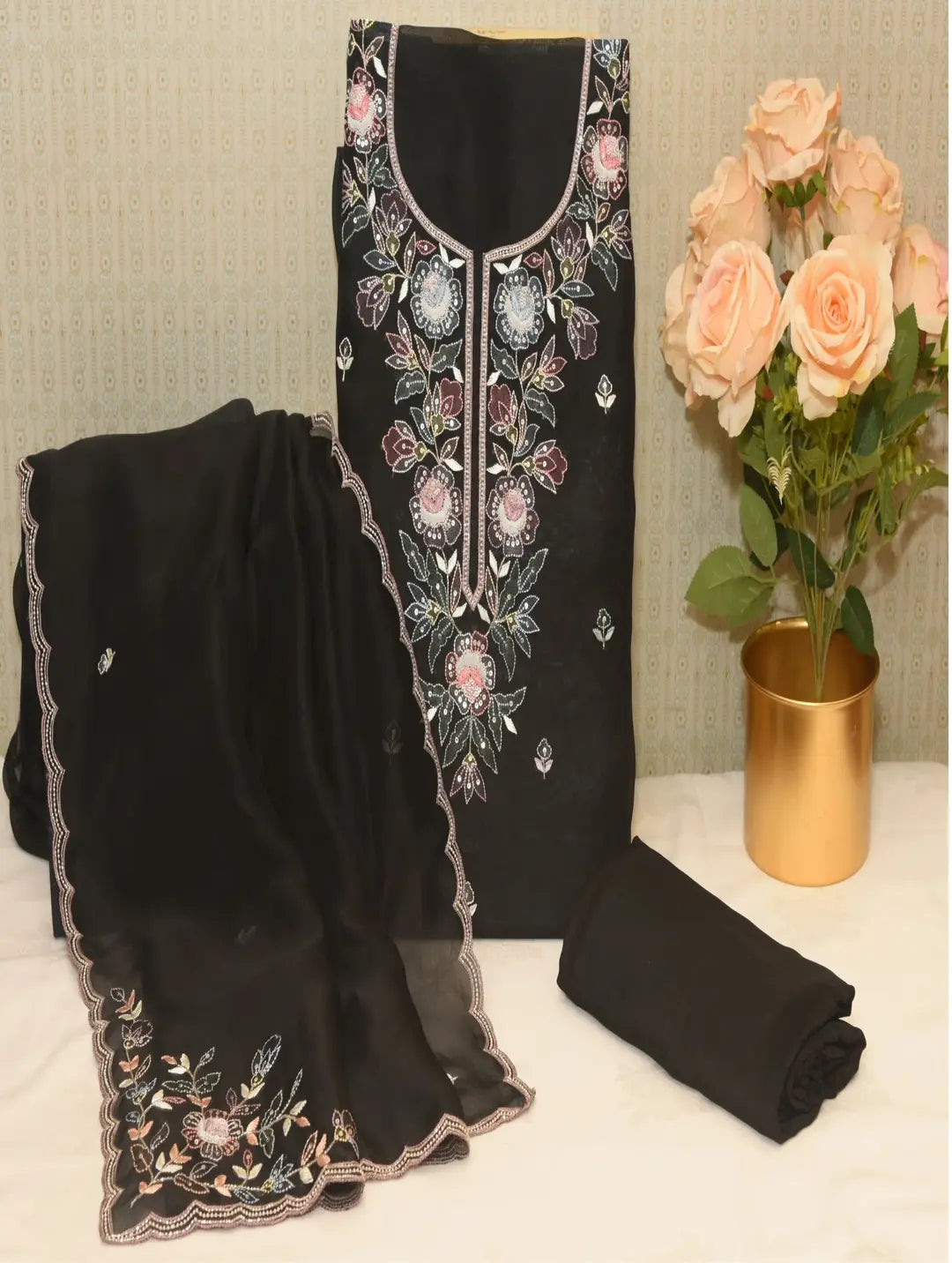 Black Organza Dress Material Tunics Cozy comfortable