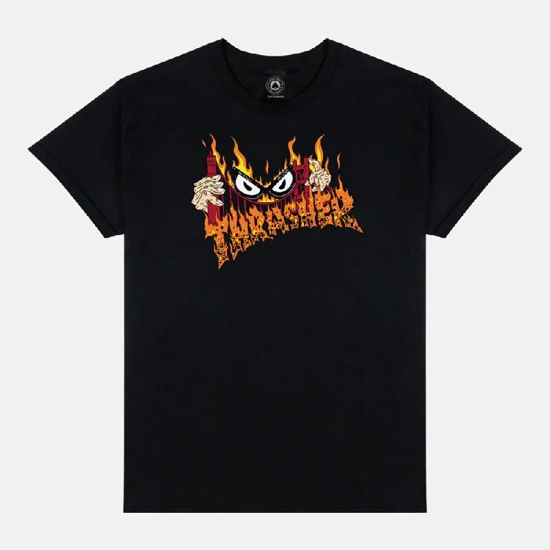 Thrasher T-Shirt Sucka Free By Neckface - Black-- Notch Collar Peter Pan Collar Cowl Neck Thrasher T-Shirt Sucka Free By Neckface - Black-- Notch Collar Peter Pan Collar Cowl Neck