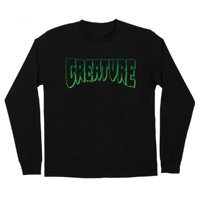 Creature L/S T-Shirt Logo Outline - Black-- Nylon Fabric Polyester Fabric Spandex Fabric Creature L/S T-Shirt Logo Outline - Black-- Nylon Fabric Polyester Fabric Spandex Fabric