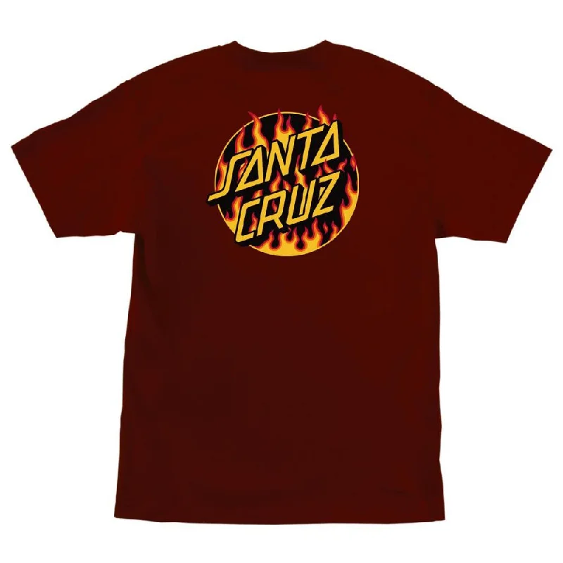 SCR x Thrasher T-Shirt Thrasher Flame Dot - Burgundy-- Front Pockets Side Pockets Patch Pockets SCR x Thrasher T-Shirt Thrasher Flame Dot - Burgundy-- Front Pockets Side Pockets Patch Pockets
