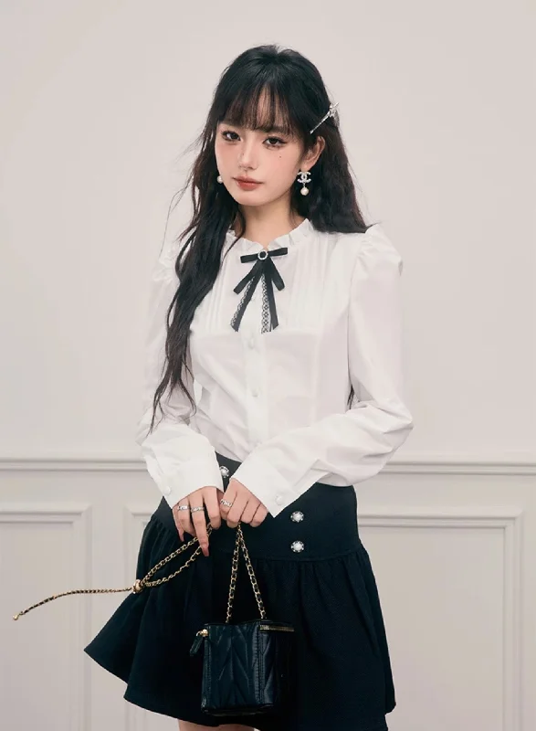 Slim-fitting Waist Long-sleeved White Shirt YOO0025-- Fleece Fabric Down Fabric Feather Fabric Slim-fitting Waist Long-sleeved White Shirt YOO0025-- Fleece Fabric Down Fabric Feather Fabric