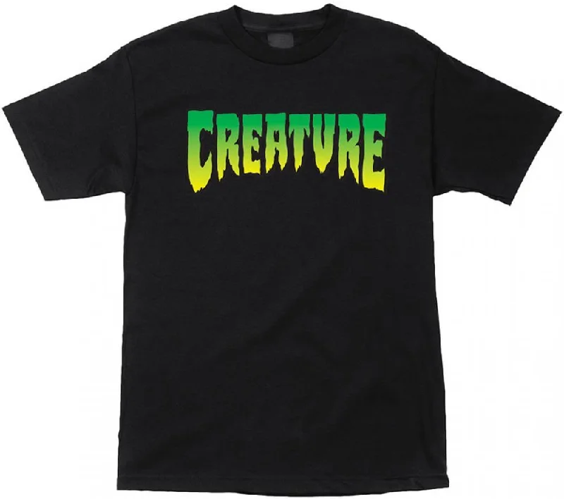 Creature T-Shirt Creature Logo - Black-- Solid Color Striped Floral