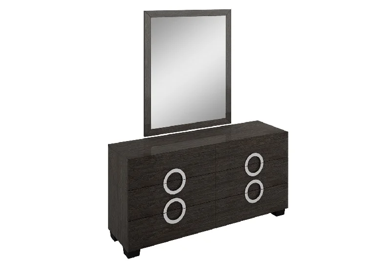 31" Refined Grey High Gloss Dresser By Homeroots Tunics Modern contemporary