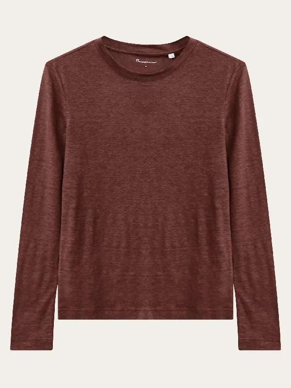 Long sleeve linen t-shirt - GOTS/Vegan - Tiramisu-- Graphic T-Shirt Round Neck Polyester Long sleeve linen t-shirt - GOTS/Vegan - Tiramisu-- Graphic T-Shirt Round Neck Polyester