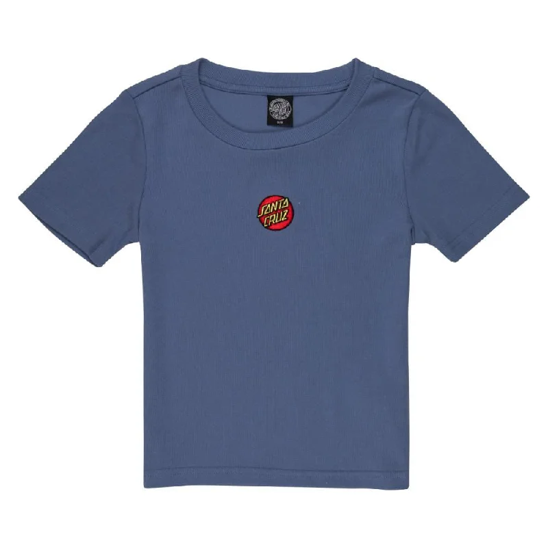 Santa Cruz Womens T-Shirt Classic Dot Emb T-Shirt - Blue-- Zippered Buttoned Snapped Santa Cruz Womens T-Shirt Classic Dot Emb T-Shirt - Blue-- Zippered Buttoned Snapped