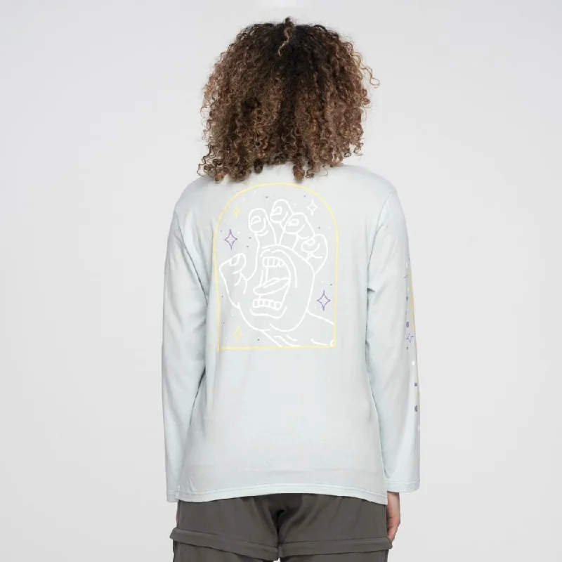Santa Cruz Womens L/S T-Shirt Moon Ray Hand L/S T-Shirt - Baby Blue-- Zippered Front Buttoned Front Snap Front Santa Cruz Womens L/S T-Shirt Moon Ray Hand L/S T-Shirt - Baby Blue-- Zippered Front Buttoned Front Snap Front