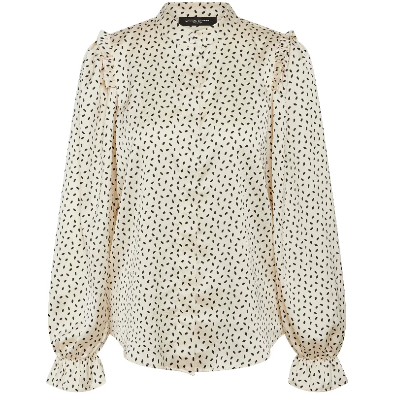 Bruuns Bazaar Women - AcaciaBBFria shirt - Cream/black dot print-- Handmade Hand-knitted Hand-woven Bruuns Bazaar Women - AcaciaBBFria shirt - Cream/black dot print-- Handmade Hand-knitted Hand-woven
