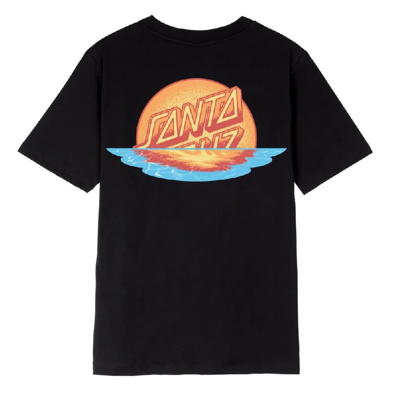 Santa Cruz Womens T-Shirt Sunrise Dot - Black -- Basic T-Shirt Crew Neck Short Sleeve Santa Cruz Womens T-Shirt Sunrise Dot - Black -- Basic T-Shirt Crew Neck Short Sleeve