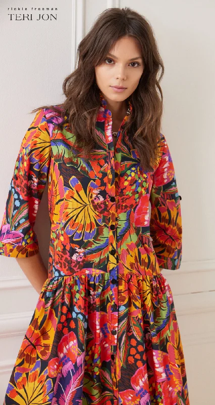 Floral Print Drop Pleat Dress Tunics Floral girly