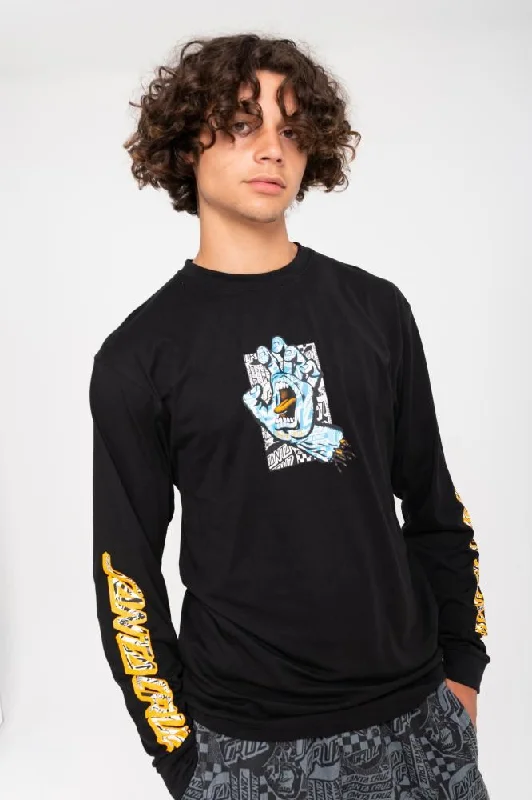 Santa Cruz Longsleeve T-Shirt Flier Hand L/S T-Shirt - Black-- Elasticated Padded Insulated Santa Cruz Longsleeve T-Shirt Flier Hand L/S T-Shirt - Black-- Elasticated Padded Insulated