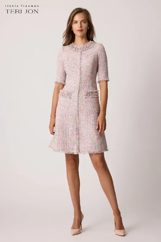 Sparkle Tweed Beaded Trim Dress Tunics Custom made