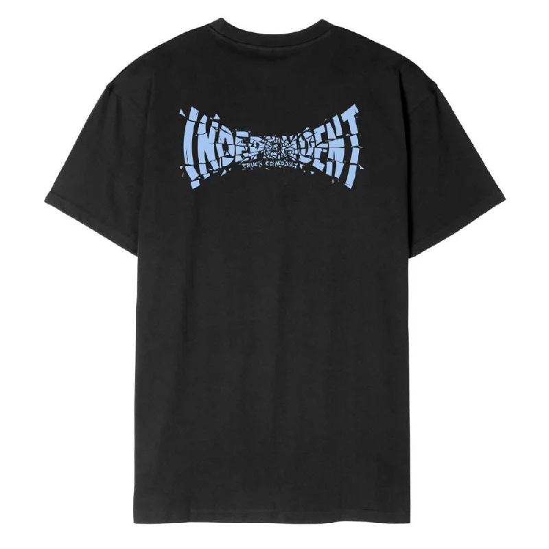 Independent T-Shirt Shattered Span - Black-- Ribbed Striped Patterned