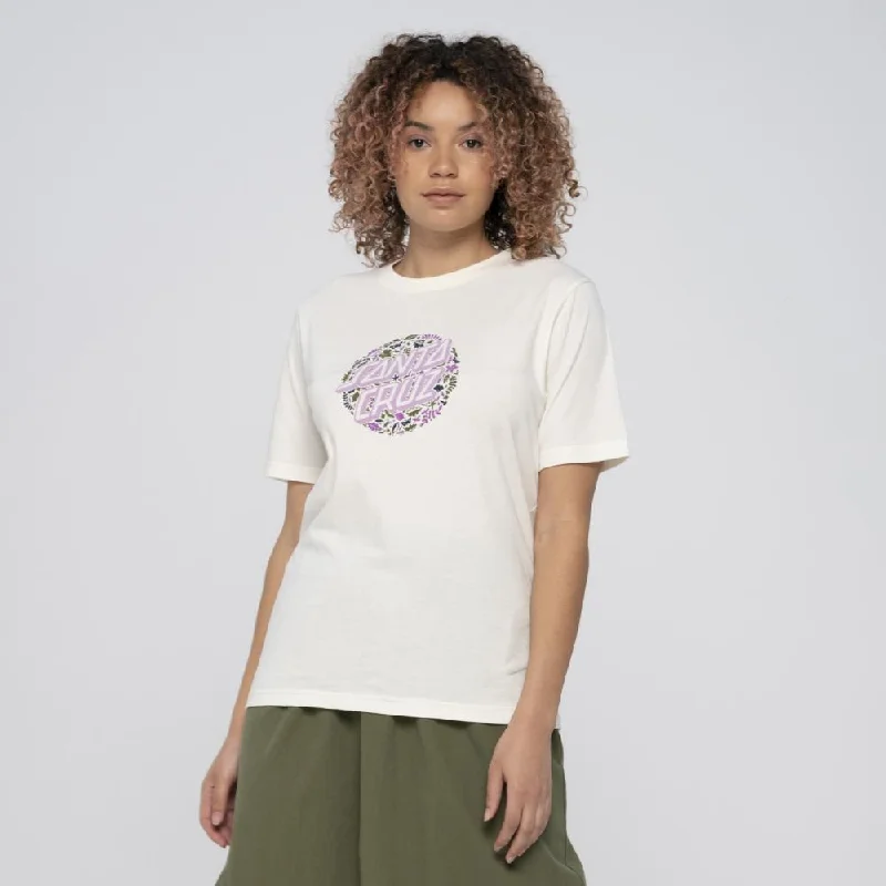 Santa Cruz Womens T-Shirt Foliage Dot T-Shirt - Off White-- Collared Crew Neck Turtle Neck Santa Cruz Womens T-Shirt Foliage Dot T-Shirt - Off White-- Collared Crew Neck Turtle Neck