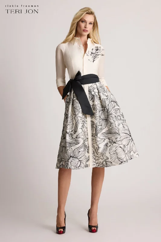 Floral Embroidered Shirt Waist Dress Tunics Occasion special