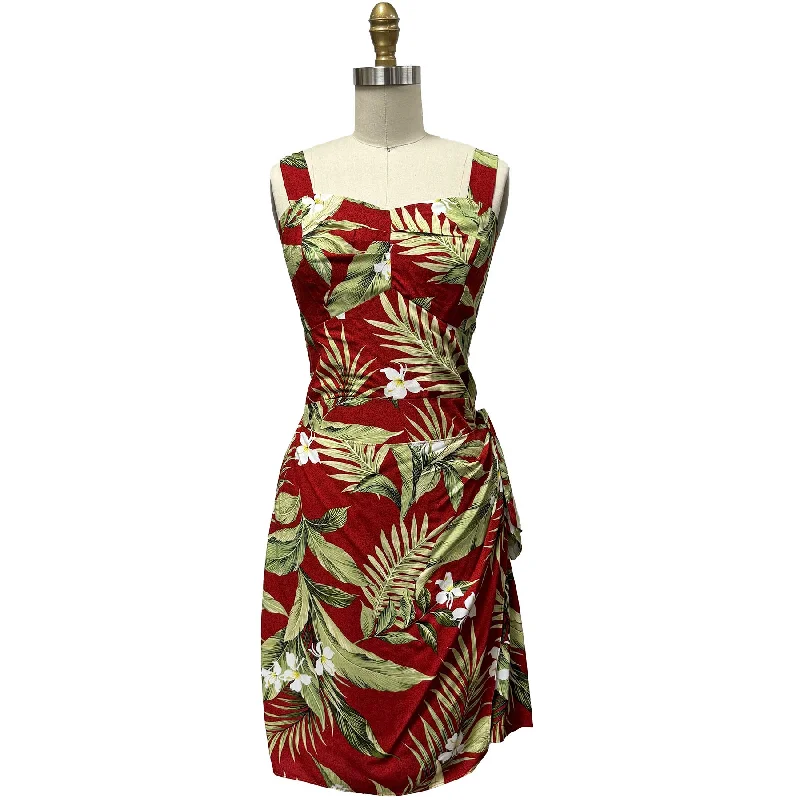 White Ginger Red Sarong Dress Tunics Sophisticated sleek