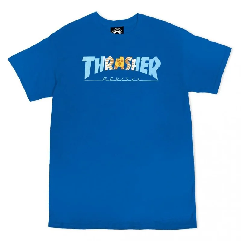 Thrasher T-Shirt Argentina - Royal-- Chenille Blend Fleece Blend Nylon Blend