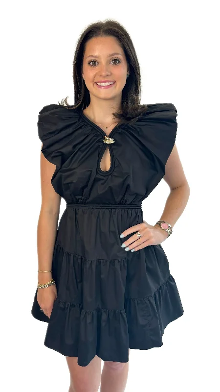 Karina Grimaldi Black Ana Maria Dress Tunics Designer luxury