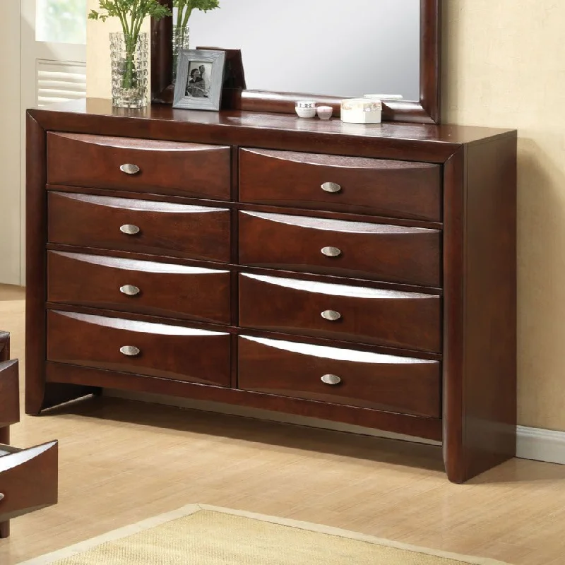 41' Espresso Wood Finish Dresser With 8 Drawers By Homeroots Tunics Trendy modern