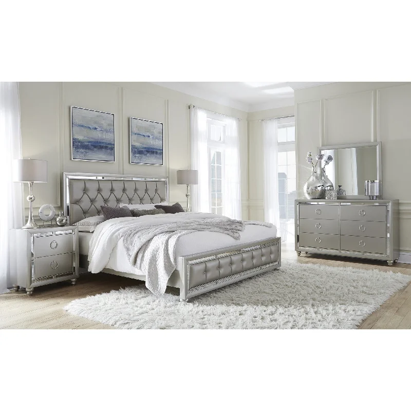 Silver Champagne Tone Dresser With Mirror Trim Accent 6 Drawers By Homeroots Crew Neckline Sporty