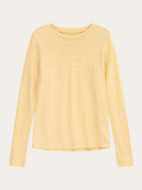 Long sleeve linen t-shirt - GOTS/Vegan - Impala-- Solid Print Embellished