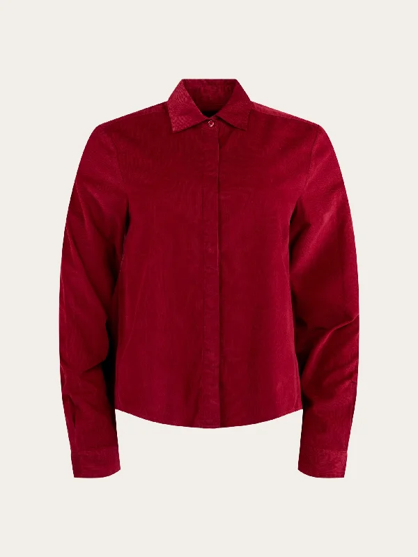 A-shape Corduroy shirt - Rhubarb-- Oversized T-Shirt Spandex breathable