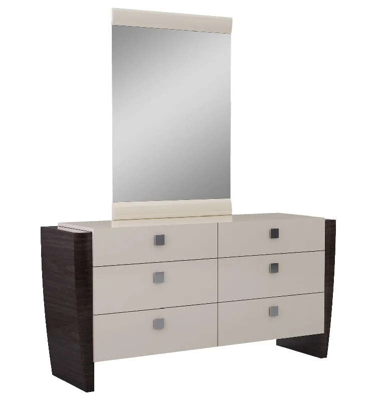 34" Refined Beige High Gloss Dresser By Homeroots Tunics Brand named