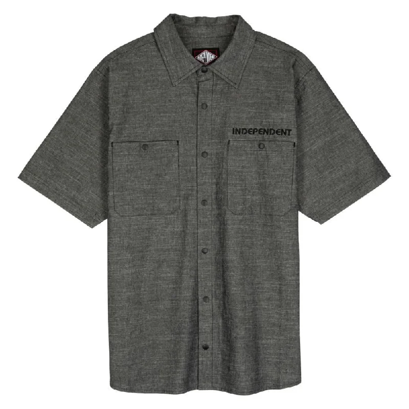 Independent S/S Shirt Groundwork - Black Chambray-- Fleece Fabric Down Fabric Feather Fabric Independent S/S Shirt Groundwork - Black Chambray-- Fleece Fabric Down Fabric Feather Fabric