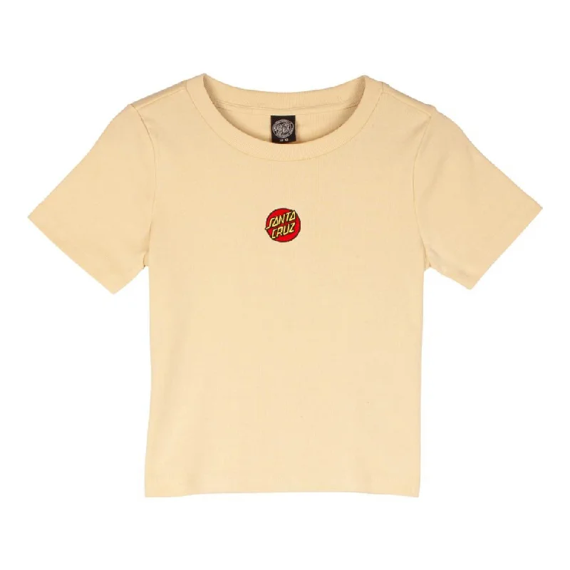 Santa Cruz Womens T-Shirt Classic Dot Emb T-Shirt - Cream-- Fashionable Trendy Casual Santa Cruz Womens T-Shirt Classic Dot Emb T-Shirt - Cream-- Fashionable Trendy Casual