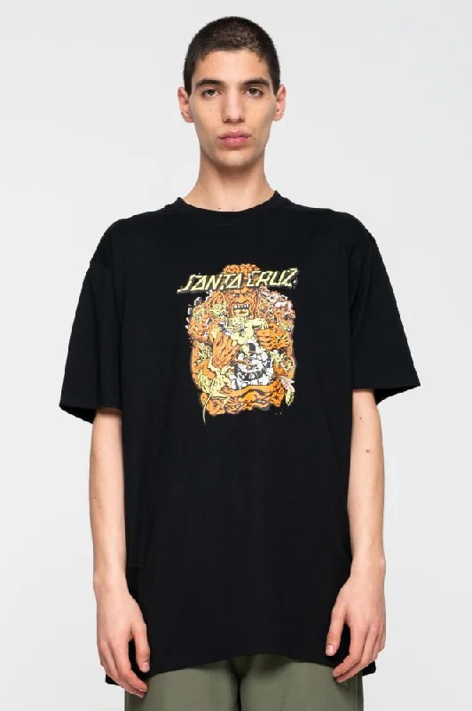 Santa Cruz T-Shirt Roskopp The Five T-Shirt - Black-- Solid Color Striped Floral