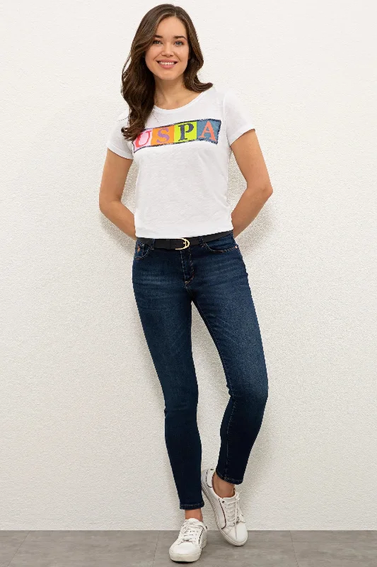 US Polo Assn. Standard Crew Neck T-Shirt with Big USPA - Women-- Jersey Fabric Tulle Fabric Batik Fabric US Polo Assn. Standard Crew Neck T-Shirt with Big USPA - Women-- Jersey Fabric Tulle Fabric Batik Fabric