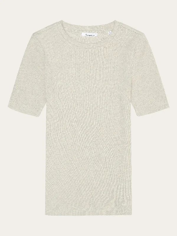 Rib t-shirt - Gray Chateau Melange-- Lace Blend Ribbed Blend Corduroy Blend