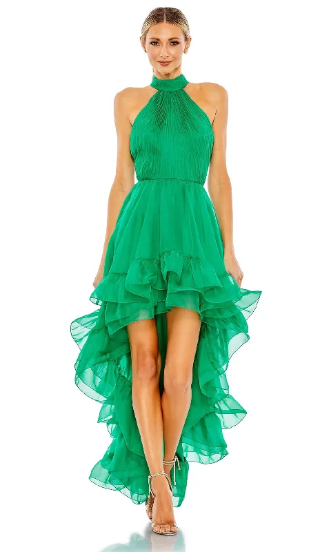 Mac Duggal 558071 - High Halter Ruffled Evening Dress Tunics Plaid country