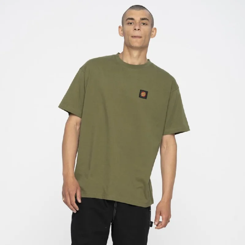 Santa Cruz T-Shirt Classic Label T-Shirt - Moss-- Boxy Fit Fitted Loose