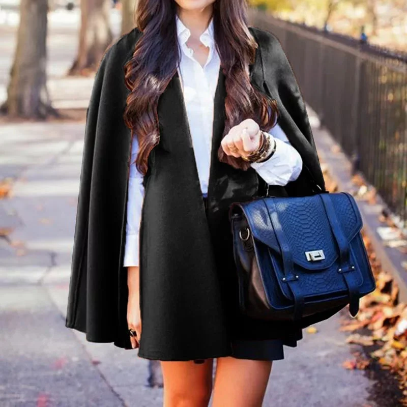 Double Breasted Cape Trench Coat Parka Anorak Hoodie