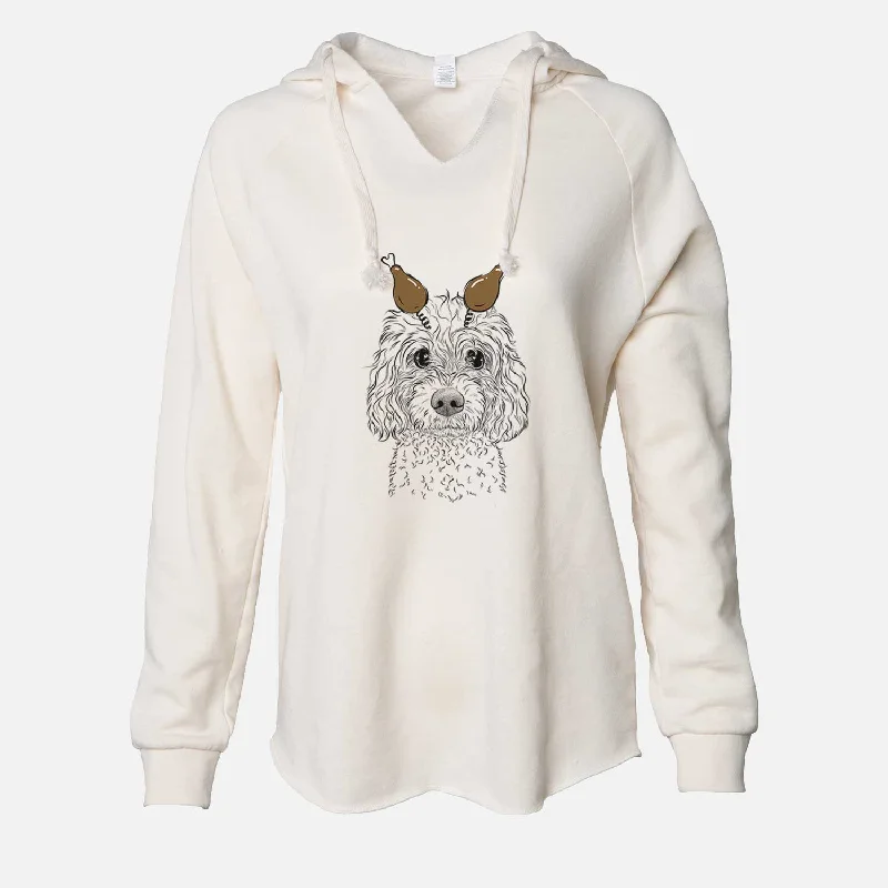 Thanksgiving Izzie the Cavachon - Cali Wave Hooded Sweatshirt Hoodie with Zipper Placket Modern Functional Thanksgiving Izzie the Cavachon - Cali Wave Hooded Sweatshirt Hoodie with Zipper Placket Modern Functional