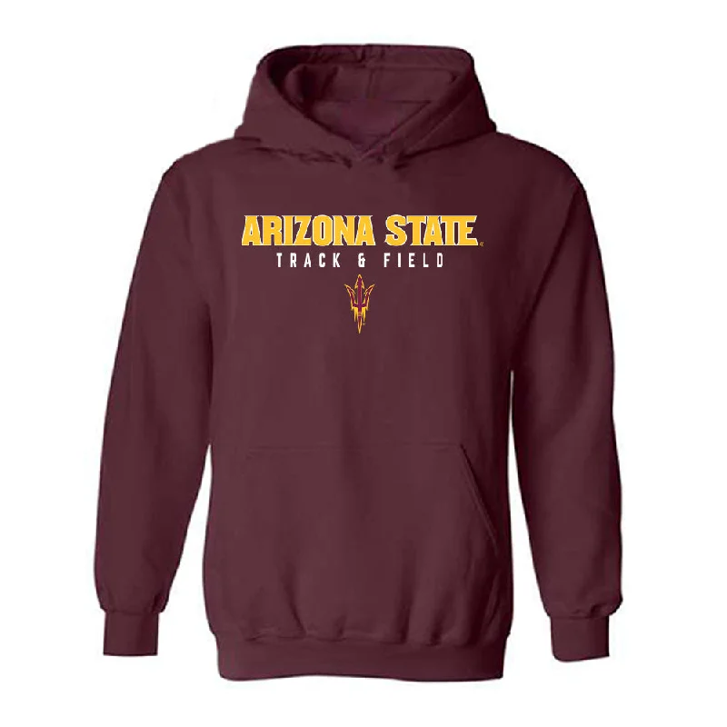 Arizona State - NCAA Women's Track & Field : Alex Johnson - Classic Shersey Hooded Sweatshirt Hoodie with Stripes Bold Sporty Arizona State - NCAA Women's Track & Field : Alex Johnson - Classic Shersey Hooded Sweatshirt Hoodie with Stripes Bold Sporty