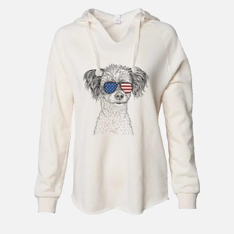 USA Finley Beth the Papillon Mix - Cali Wave Hooded Sweatshirt Hoodie with Full-Zip Functional Layering USA Finley Beth the Papillon Mix - Cali Wave Hooded Sweatshirt Hoodie with Full-Zip Functional Layering